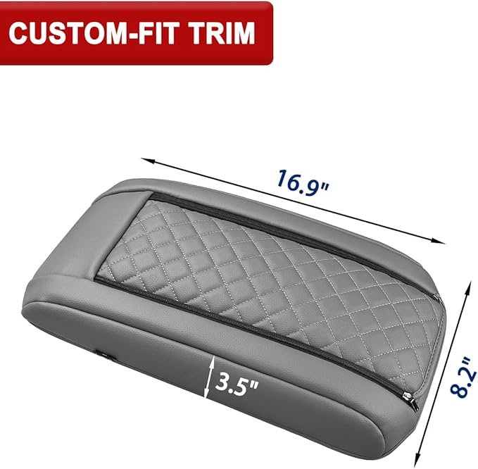 KBH Center Console Armrest Cover for Toyota Highlander 2020 2021 2022 2023 2024 2025, Arm Rest Lid Accessories Cushion Pad, Anti-Scratch, Gray