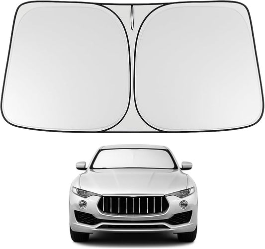 Proadsy 2026 Upgrade Front Windshield Sun Shade Foldable Sunshade Protector Custom Fit 2017-2024 Maserati Levante Accessories