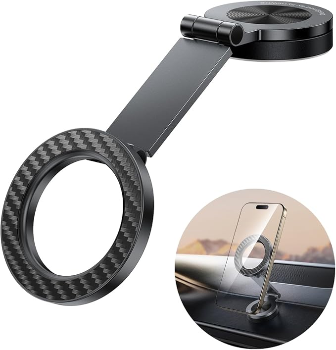 SYNCWIRE for MagSafe Car Mount 【360° Rotation】 Magnetic Phone Holder for Car, Adjustable Metal Arm, Car Magnet Phone Mount for Dashboard, Car Accessories Fit iPhone 17 16 15 14 13 Pro Max &All Phones