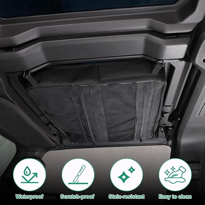 Roof Organizer Bag Storage for Hummer EV Accessories Sunroof Rooftop Panel Waterproof Foldable Heavy Duty Hardtop Cargo Carrier Bag Overhead for Hummer EV SUV Pickup 2022-2025 2026(Front Roof-Right )