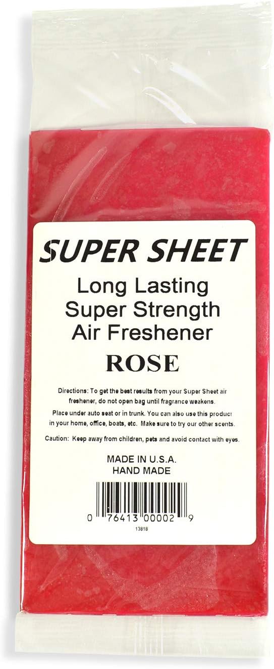 Super Sheet Small (7.5"x3.75") Under Seat Car Air Freshener (Rose)
