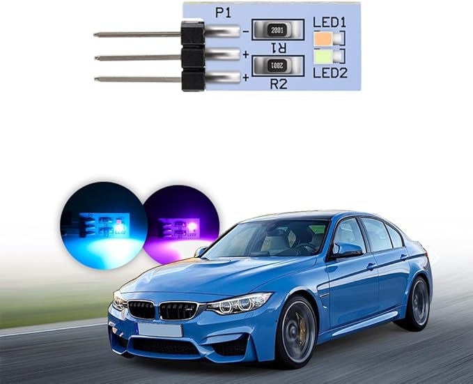 NJSBYL 1X Interior Cup Holder Ambient Lighting Circuit Board for B-MW 2 3 4 Series X1 X2 I3 M2 M3 M4 Pre-LCI Center Console Storage Tray Dash Trim Lamp LED Blue-Purple Replacement