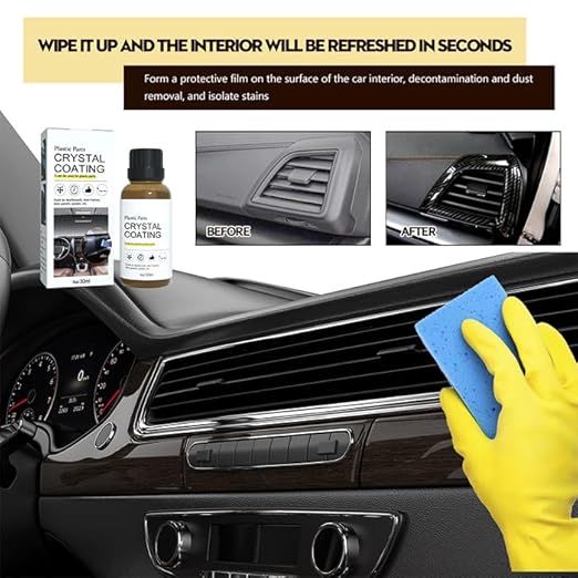 Crystal Coating for Car, Plastic Parts Refresher, Great Gloss Protection (3PCS)