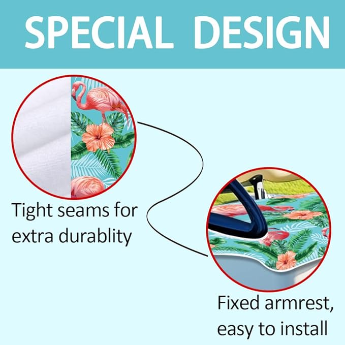 ORIGACH Flamingos Golf Cart Seat Covers, Comfortable Cooling Golf Cart Blanket Towel, 100% Microfiber, Fits EZGO, Club Car, and More 2-Seat Golf Carts, 51x31inch