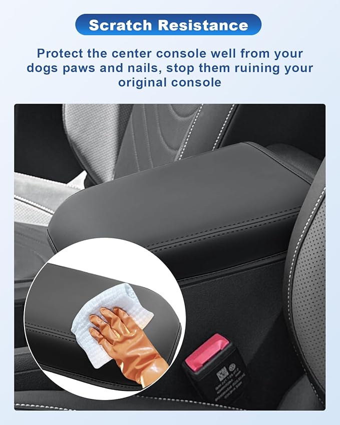 CDEFG for 2025 2026 VW Tiguan Center Console Cover, for 2025 2026 Volkswagen Tiguan Accessories Armrest Cover 2025 2026 Tiguan Middle Console Pad Arm Rest Cushion Leather Cover