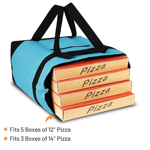 CIVJET Insulated Reusable Tote Bag for Grocery Shopping for Women/Men, Pizza/Food Delivery Bag to Keep Food Cold/Hot for Commercial Food Transport, Cooler bags for Travel/Beach/Picnic, Blue