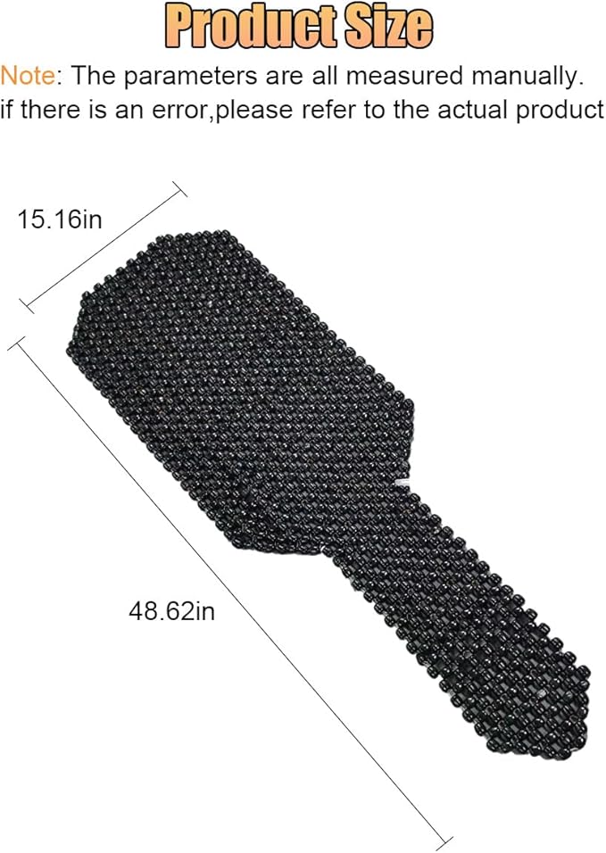 Breathable Wood Beaded Seat Cushion, Cooling Double Strung Auto Back Massaging Driver Seats Cover for Fatigue Relief, Comfort Ventilated Support Cushion for Car Seat Chair (Black)