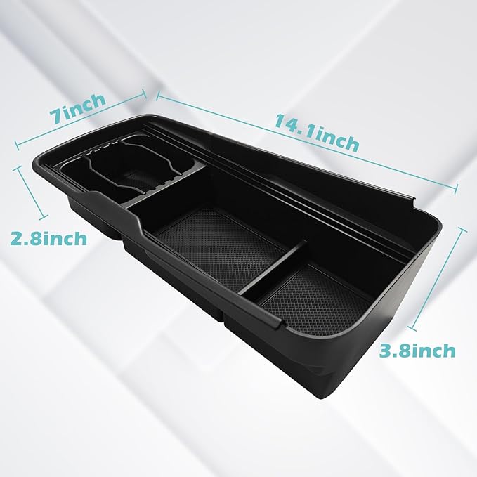 BestEvMod Lower Center Console Slide Cover Organizer Tray Compatible with 2026 2025 2024 2023 2022 EV6 Accessories Push-Pull Storage Box Protect Privacy (Slide Cover Version)