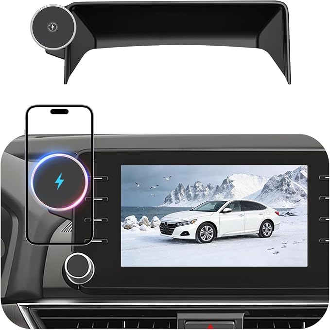 Car Phone Holder for Honda Accord (2018-2022 10th Gen,8"),MagSafe Car Mount Charger,Magnetic Phone Holder,15W Wireless Charging,Screen Phone Holder,360° & Hands Free,2022 Accord Interior Accessories