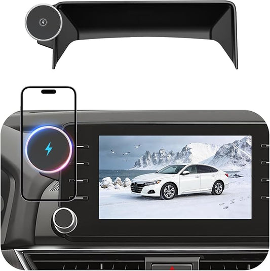 Car Phone Holder for Honda Accord (2018-2022 10th Gen,8"),MagSafe Car Mount Charger,Magnetic Phone Holder,15W Wireless Charging,Screen Phone Holder,360° & Hands Free,2022 Accord Interior Accessories