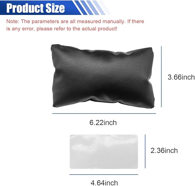 Car Knee Cushion Pad, PU Leather Automotive Center Console Elbow Armrest Pillow, Soft Auto Door Leg Support Pad Protector, Universal Vehicle Interior Comfort Accessories (Black)