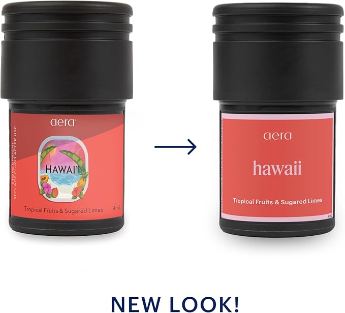 Aera Go Hawaii Car Fragrance Scent Refill - Notes of Tropical Fruits and Sugared Limes - Works with the Aera Go Diffuser for Car