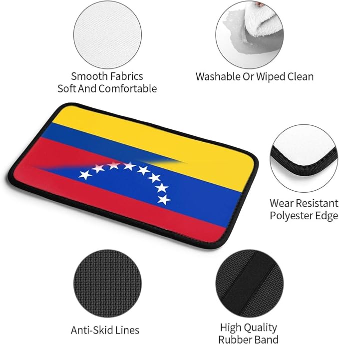 Venezuela Venezuelan Colombia Colombian Flag Auto Center Console Armrest Cover Car Handrail Box Cushion Pad Mat Universal Fit Most Vehicle Sedan Truck SUV Soft Comfort Decor Accessories