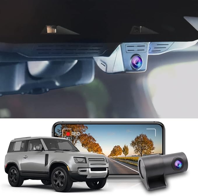 Fitcamx Front 2K+Rear 1080P Dash Cam Adapts for Land Rover Defender 90 110 130 2020-2026 (L663), OEM Style, 2 Channel HD Video, Built-in WiFi & APP, Loop Recording, G-Sensor, Easy to Use, 64GB Card