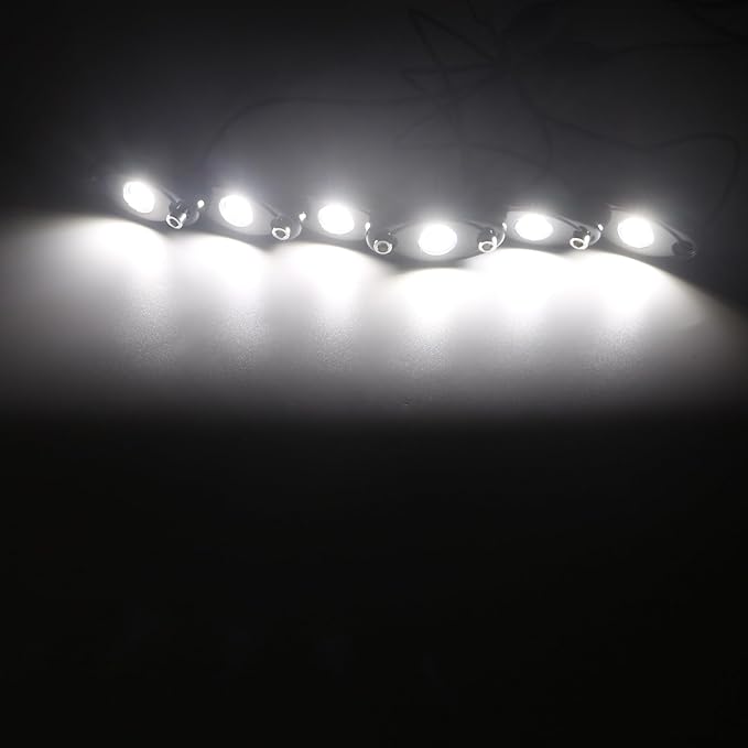 12 Pods LED Rock Lights Neon Underglow Light for Car Truck ATV SUV Under Body Glow Light Trail Fender Lighting (White)