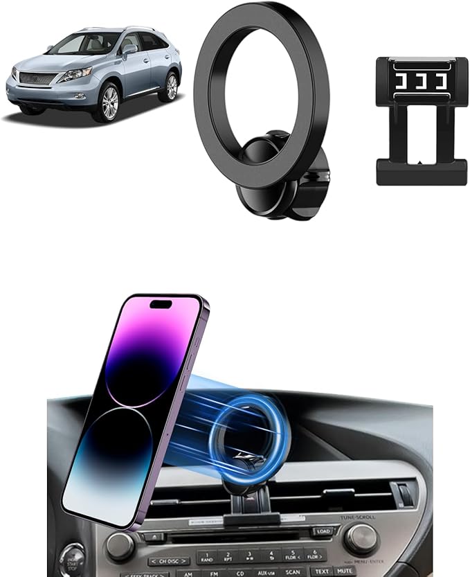 PZK Car Phone Mount for L-EXUS RX 350/ RX 450h 2010 2011 2012 2013 2014 2015 Accessories Custom Air Vent Compatible with Magsafe Car Phone Holder 360° Rotation Cell Phone Automobile Cradles
