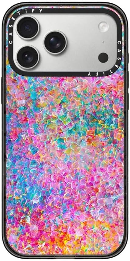 CASETiFY Impact iPhone 17 Pro Max Case [Slim/Compatible with Magsafe / 8.2 ft. 4X Military Grade Drop Protection] - My Neon Summer - Clear Black
