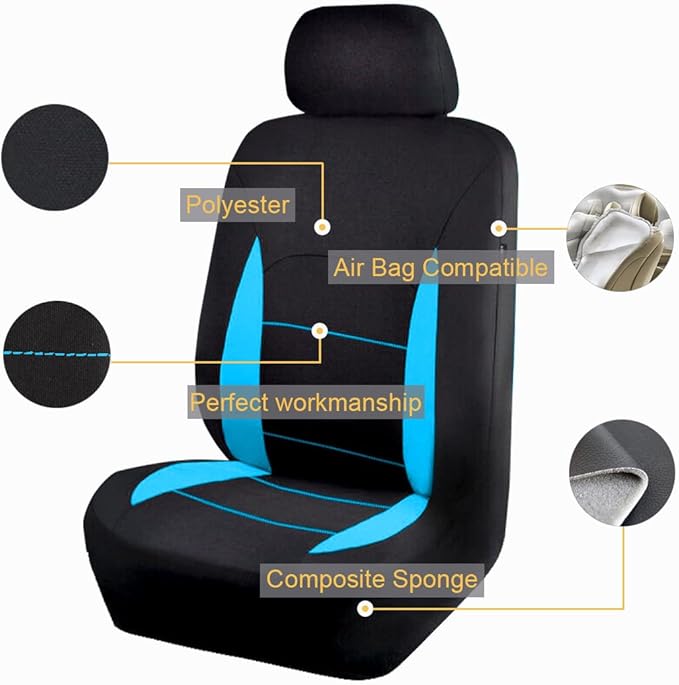Flying Banner Car Seat Covers Front Seats Rear Bench Polyester car seat Protectors Easy installations Rear Bench Split Classic Man Lady Truck