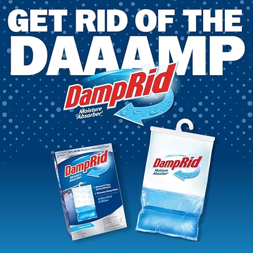 DampRid Fragrance Free Hanging Moisture Absorber, 16 oz., 3 Pack - Eliminates Musty Odors for Fresher Air, Ideal Moisture Absorbers for Closet, 14% More Moisture Absorbing Power*
