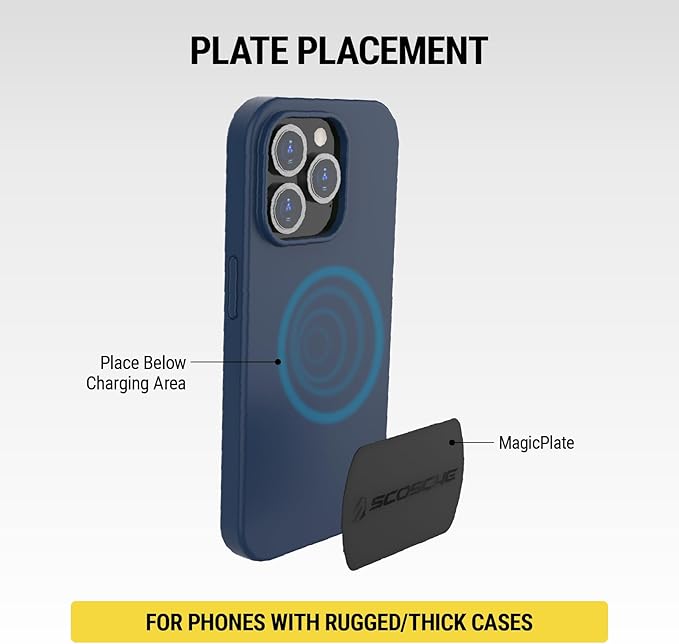Scosche MPLT54T-4PKBP0 MagicMount Replacement Plate Kit for Magnetic Car Phone Mount Holder, Metal Plates w/Extra Strength Hold for Smartphone, Tablet, Magnet Cell Phone Stand & Phone Case, Pack of 4