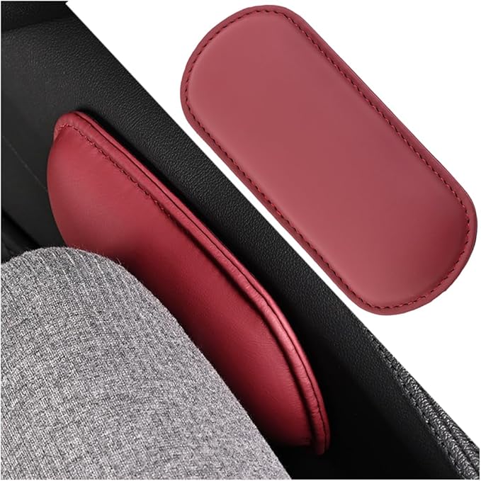 Mandark Car Knee Cushion Pad, Leather Memory Foam Vehicle Door Armrest Pillow for Leg Elbow, Comfort Auto Interior Center Console Thigh Support Mat Accessories, Universal for Most Cars (Red)