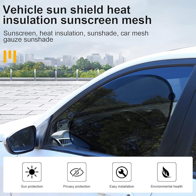 5Pack Set Car Window Shade, Auto Sun Shades for Side and Rear Window, Sun Glare and UV Rays Protection for Child, Sun Shade with Suction Cup Universal for Most Cars