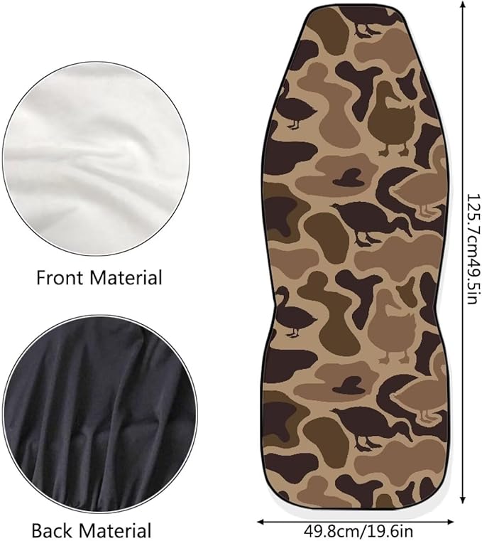 ELEQIN Duck Camo Car Front Seat Cover, 2 Packs Car Seat Protector, Nonslip Cushion Cover for Cars, Trucks & SUVs Auto Interior Decor