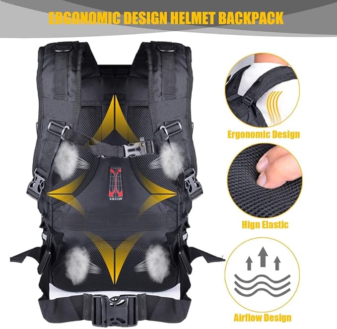 Large Capacity Motorcycle Backpacks for Men, Hiking Backpacks with USB Charging Port Motorcycle Helmet Backpack Cycling Backpack