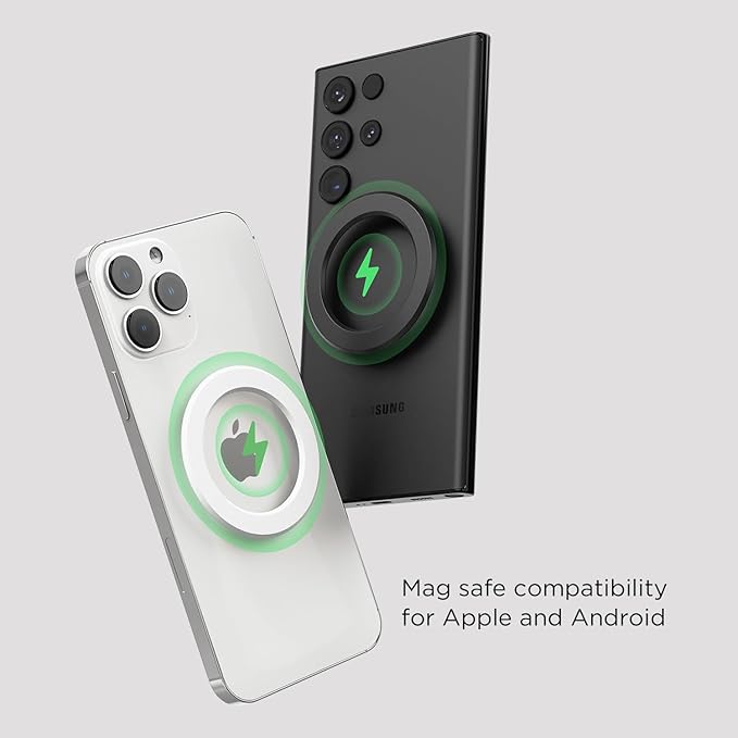 mooas Magnetic Car Mount Charger, Max.15W Fast wireless charger, Mag Safe car charger, Wireless car charger with air vent Mount, Cooling fan, Strong magnet, Compatible with iPhone, Galaxy, LG