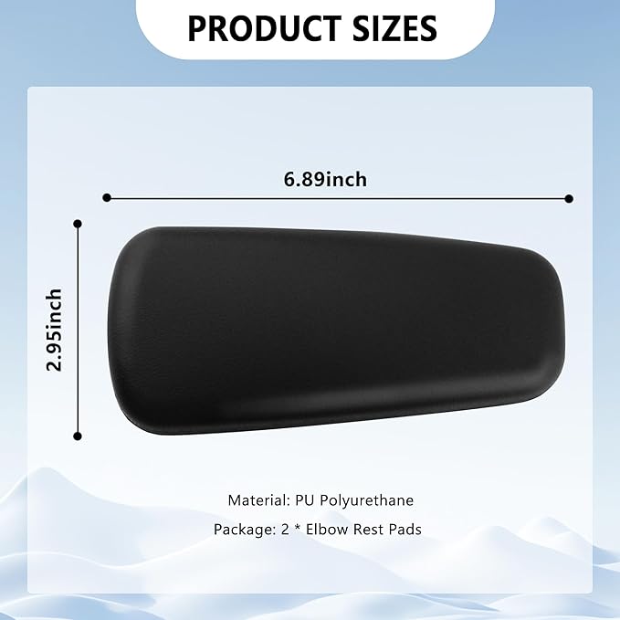 2PCS Car Arm Rest Cushion for Elbow,Soft Leather Car Door Armrest Pad with One-Piece Molding for Comfortable Support,Universal Cars Knee Cushion as Cars Arm Rest Cover Pad