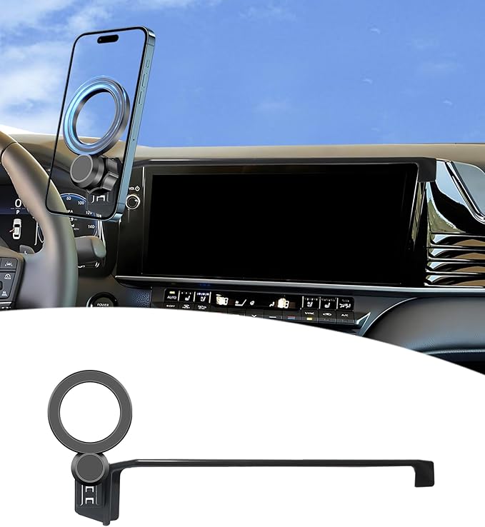 Magnetic Car Phone Mount for 2025 2026 Toyota Camry Accessories, for MagSafe Strong Magnets Cell Phone Holder 12.3-Inch Screen Cradles, with Portable Phone Gripper 360° Rotation