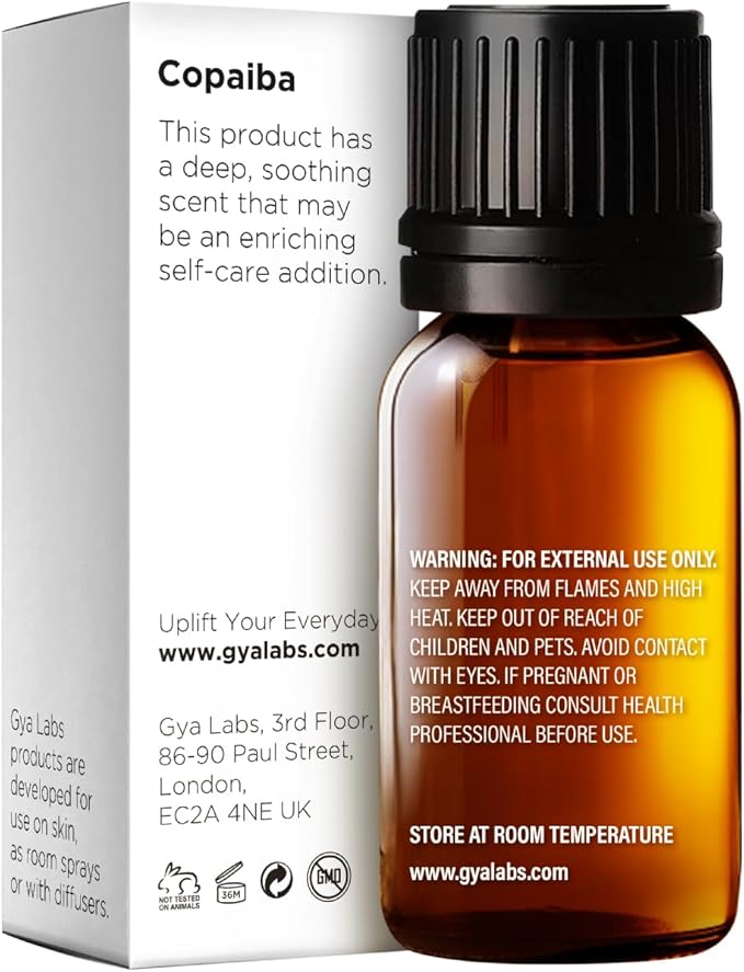 100% Pure Copaiba Essential Oil - 0.34 Fl Oz - Copaiba Oil for Hair, Skin, Diffuser, Aromatherapy & DIY Candle Making Scent