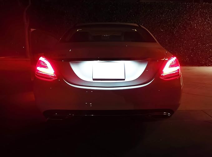 iJDMTOY OEM-Fit 3W Full LED License Plate Light Kit Compatible With Mercedes-Benz C CLS CLA E S SL SLK Class, Powered by 18-SMD Xenon White LED & Can-bus Error Free