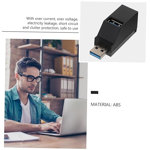 COHEALI Port USB Hub Portable Data Splitter Powered USB Expander for Laptop Computer Accessories Compatible with Hard Drives Keyboards Mice Flash Drives Printers Tablets Plug and Play