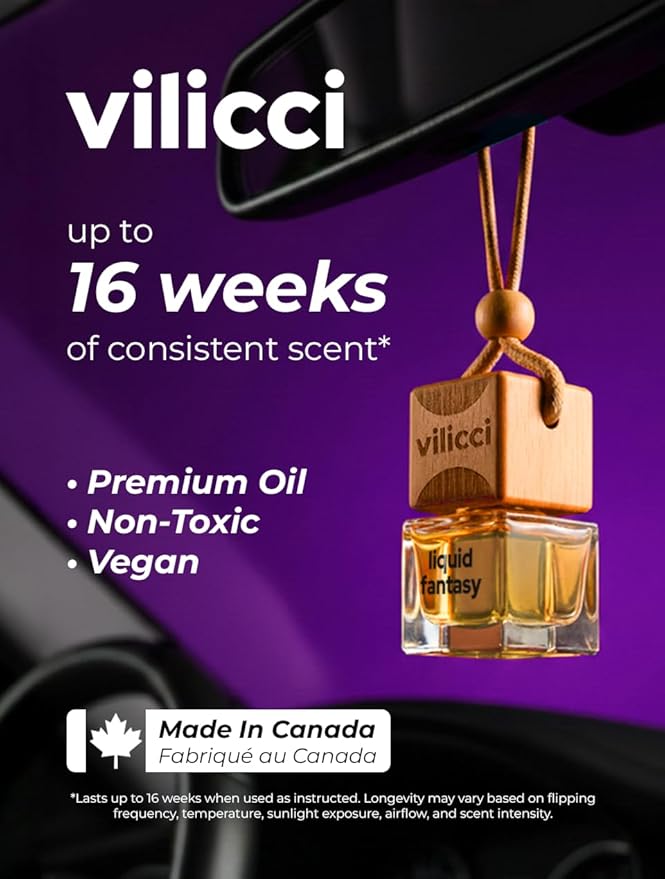 Vilicci Liquid Fantasy Car Air Freshener – Long Lasting Car Diffuser | Refreshing & Odor Eliminating Car Perfume | Vegan & Cruelty-Free Oil Ingredients | Lasts up to 120 days