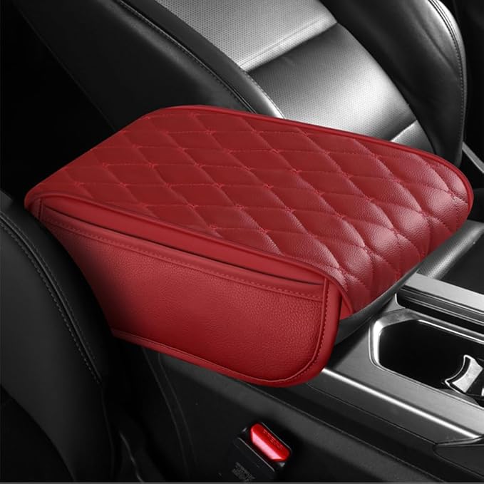 Universal Car Armrest Pad for Lexus GX J150 J120 GX 460 400 GX OR Leather Armrest Box Center Console Cover Pad Waterproof Arm Rest Protector Decor Accessories,Red01