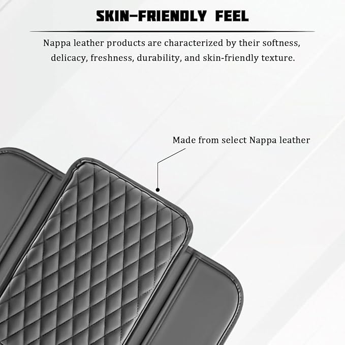 Car Armrest Cushion Pad, Leather Vehicle Center Console Cover with 2 Storage Bags, Non-Slip Automotive Interior Arm Rest Seat Box Cover Accessories, Universal for SUV RV Sedan (Silver Gray)