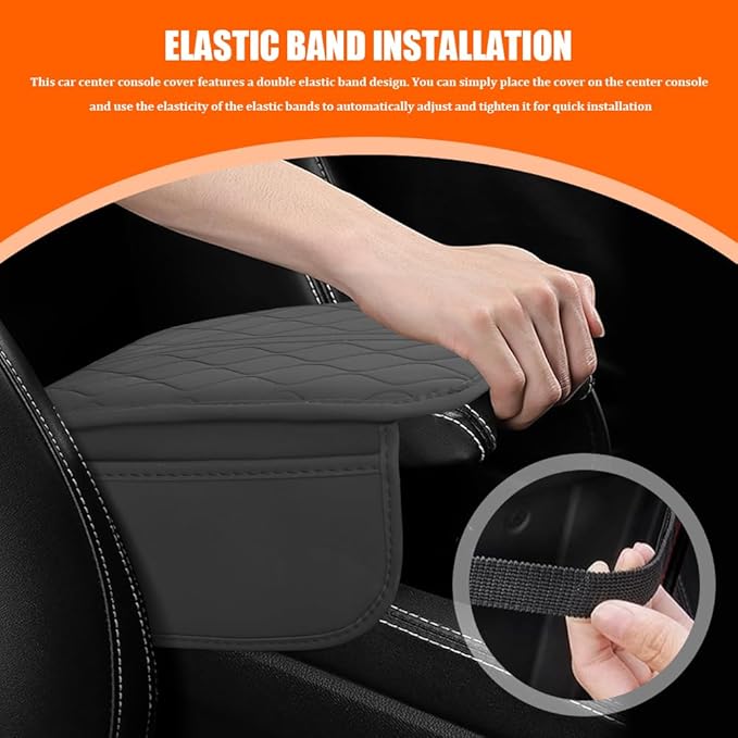 Leopard Cheetah Print African Animal Hunting Auto Center Console Armrest Pad, Car Center Console Cover, Auto Accessories Soft Comfort Armrest Cover Cushion Mat for Most Cars (Gray-K3)