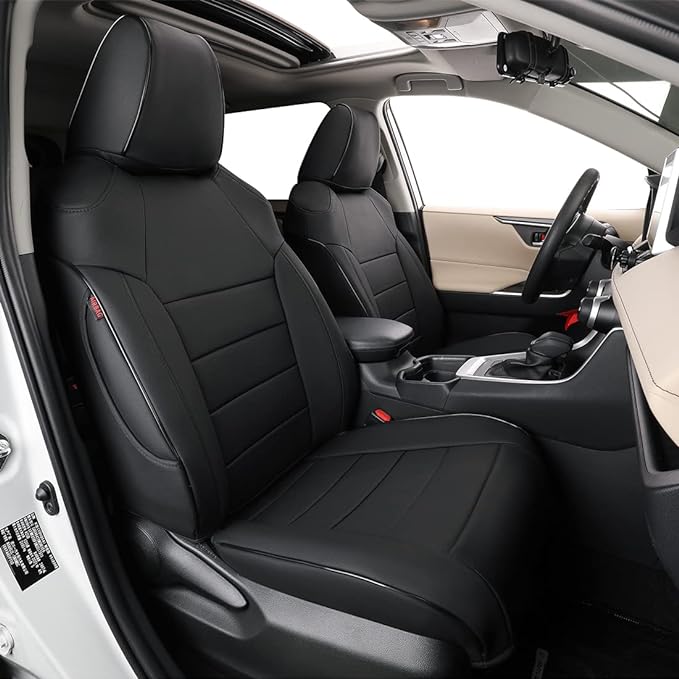 EKR Rav4 Seat Covers Custom Fit for Toyota Rav4 (Hybrid) SE/XSE & (PHEV) GR Sport 2026, Car Seat Cover Full Set for SUV,Factory-Style Interior Upgrade, Easy-Wipe Protection,Faux Leather(Black)