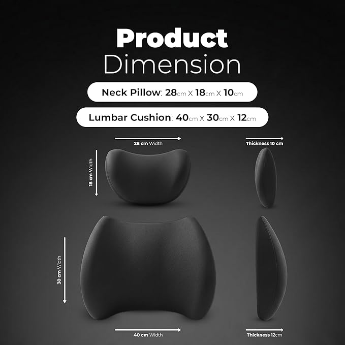Nazarian Memory Foam Car Seat Cushion for Back Pain & Lumbar Support Pillow – Ergonomic Back Pillow for Car - Comfortable Car Pillow for Driving - Lumbar Pillow for Car - Car Seat Cushion