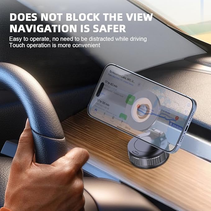 Magnetic Suction Phone Holders for Your Car, 360°Adjustable Magnetic Car Phone Holder，Suction Cup Phone Mount for Your Car/Gym/Mirror,Phone Car Mount Compatible iPhone & Android(Black)