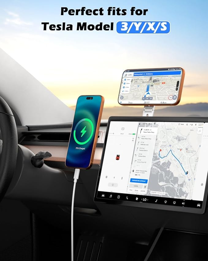CloudValley Magnetic Phone Laptop Holder Mount, Foldable Hidden Portable Stand for iPhone 17/16/15/14/13 & All Phone, Clamp for Monitor Side, Compatible with Laptop, Desktop, Tesla Model 3/ Y, Silver