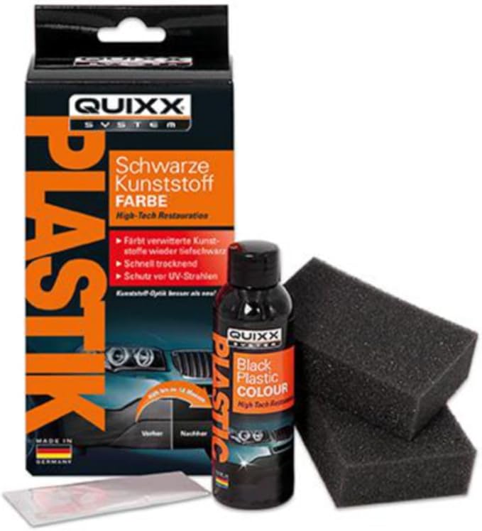 QUIXX 10188 Black Plastic Color - Trim Restorer, Transforms Old, Weathered Plastic to Like New Condition, Use On Your Automobile or Motorcycle
