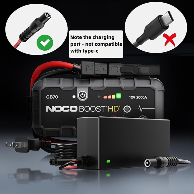 14V 56W Charger for NOCO Jump Starter Compatible with NOCO GB70 GB150 GB250+ GB251+ GB500 GB500+ Genius Boost Ultra Safe Lithium Jump Starter Battery 14V 56W Power Adapter Cord