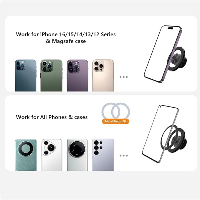Magnetic Phone Mount, Compatible with Tesla Model 3 Highland (2024+) & Model Y Juniper (2025 Refresh), Driver-Side Corner Vent, Tool-Free Install, Fixed Base, 360° Adjustable Head, Black
