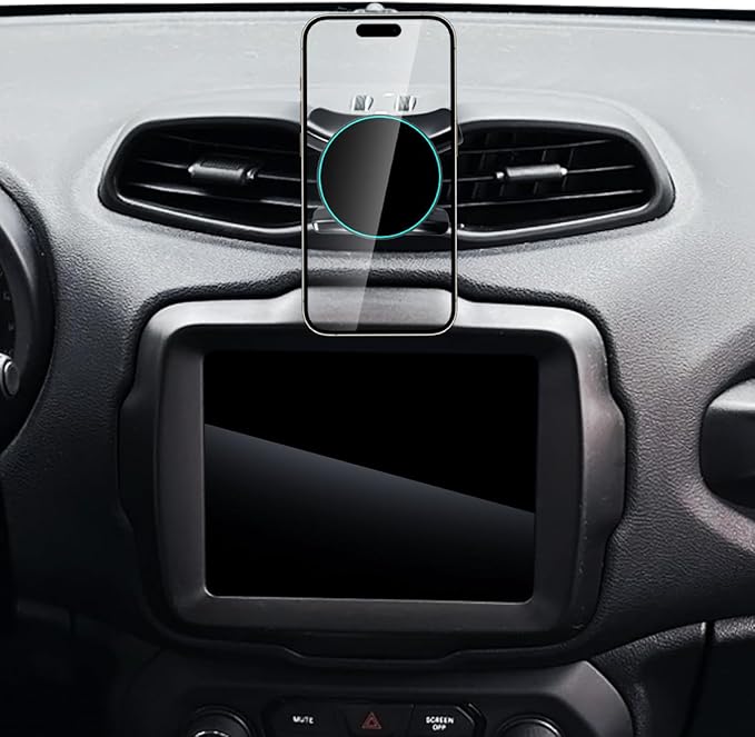 SKYLOTEC Phone Holder for Jeep Renegade 2015 2016 2017 2018 2019 2020 2021 2022 2023 Accessories Car Magnetic Phone Mount Compatible with MagSafe, Strong Magnets Fast Wireless Charger Cell Phone Base