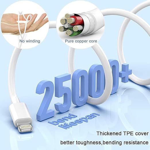 iPhone 14 Charger, 2Pack 10FT USB Wall Charger Fast Charging Lightning Cable Cord,USB Type C Plug Block with 10Foot Long Lightning Cable Compatible with iPhone 14/13/12/12Mini/11ProMax/XS Max/XS/XR/SE