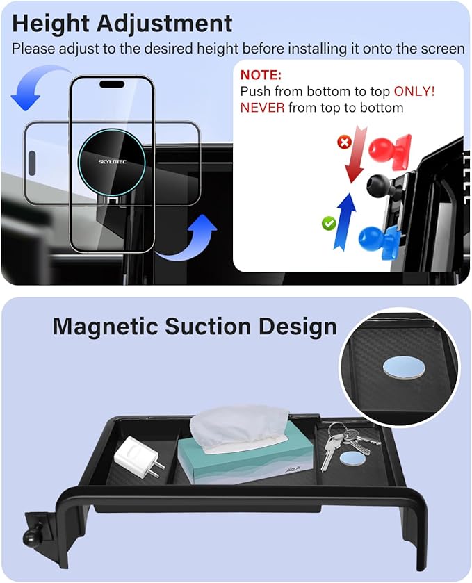 Phone Holder for Kia Telluride 2020-2022 Accessories 10.25-Inch Screen Fixed Clip, Car Magnetic Phone Mount Compatible with MagSafe, Strong Magnets Wireless Charger Telluride Cell Phone Mount Base