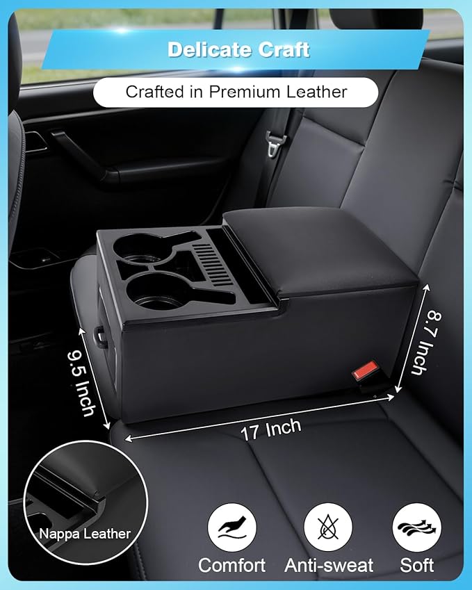 Center Console, Universal Bench Seat Center Console ， Front Seat Car Organizer, Center Console for Truck & Minivan & Car& SUV Cab Front Seat Storage Box (Regular)