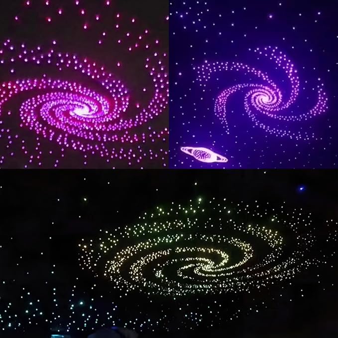Twinkle Starlight Headliner Kit 500Pcs*0.03in*6.5ft*2m 16W Music/Voice APP/Remote Control Activated Star Light Kit RGBW Fiber Optic Star Roof Lights for Car Theater Game Bed Room Ceiling